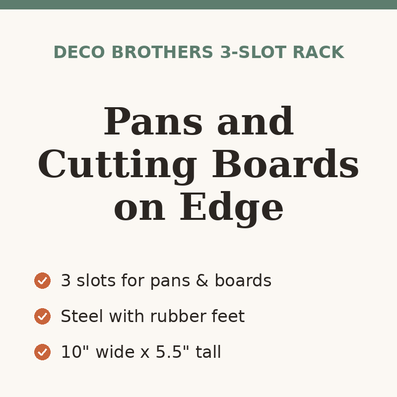 Deco Brothers 3-Slot Cookware Organizer Rack
