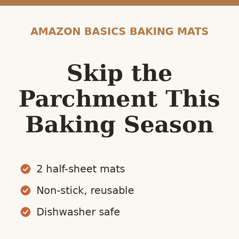 Amazon Basics Silicone Baking Mat, Half-Sheet, 2-Pack