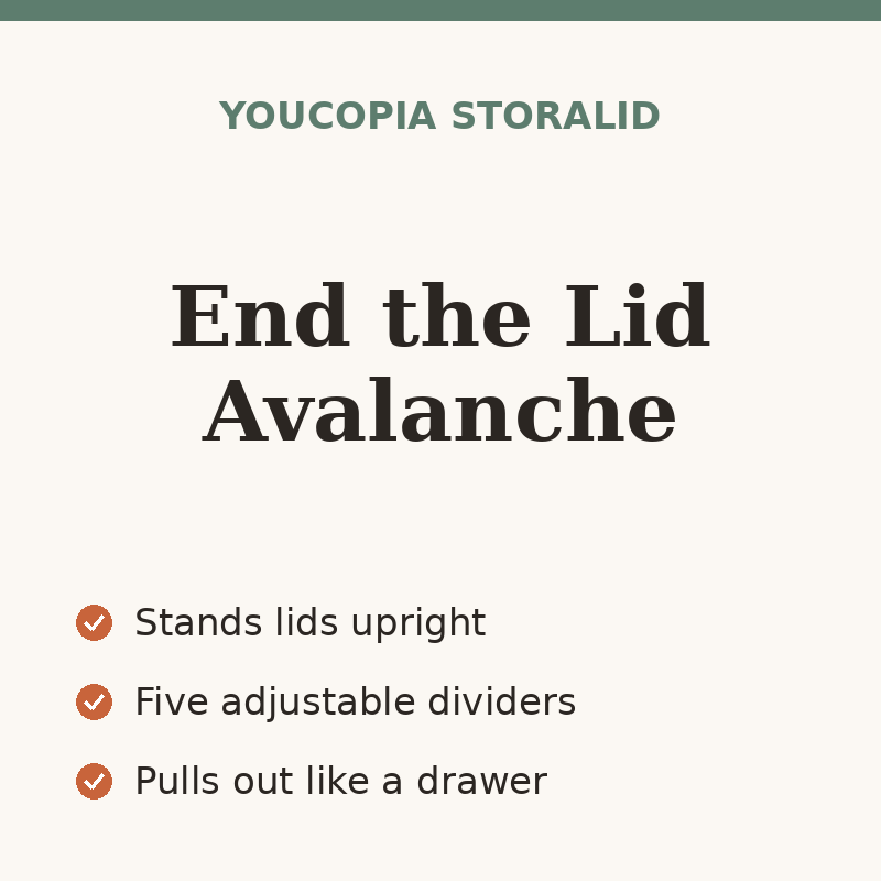 YouCopia StoraLid Food Container Lid Organizer