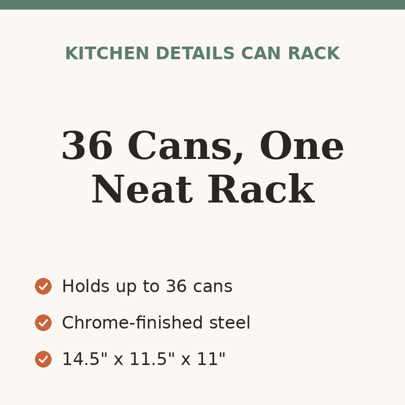 Kitchen Details 3-Tier Can Organizer, Chrome