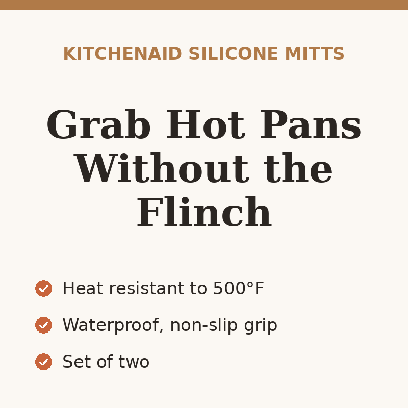 KitchenAid Ribbed Soft Silicone Oven Mitts, 2-Pack