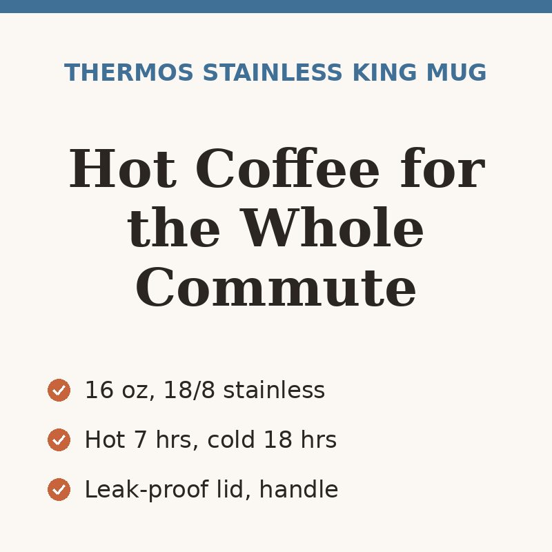 THERMOS Stainless King Travel Mug with Handle, 16 oz
