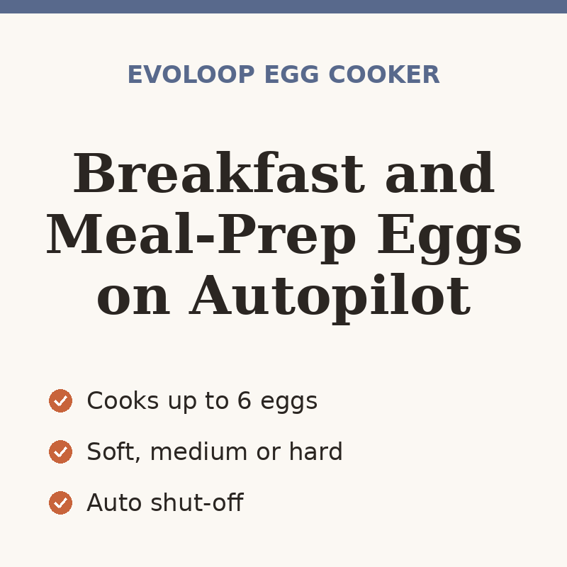 Evoloop Rapid Egg Cooker, 6-Egg Capacity