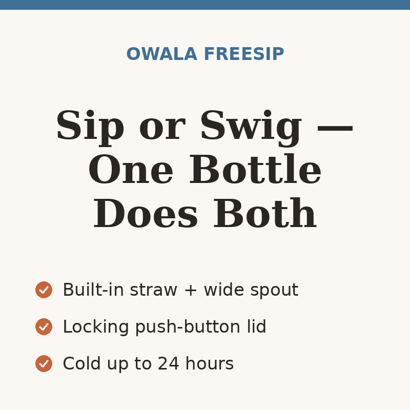 Owala FreeSip Insulated Water Bottle, 24 oz