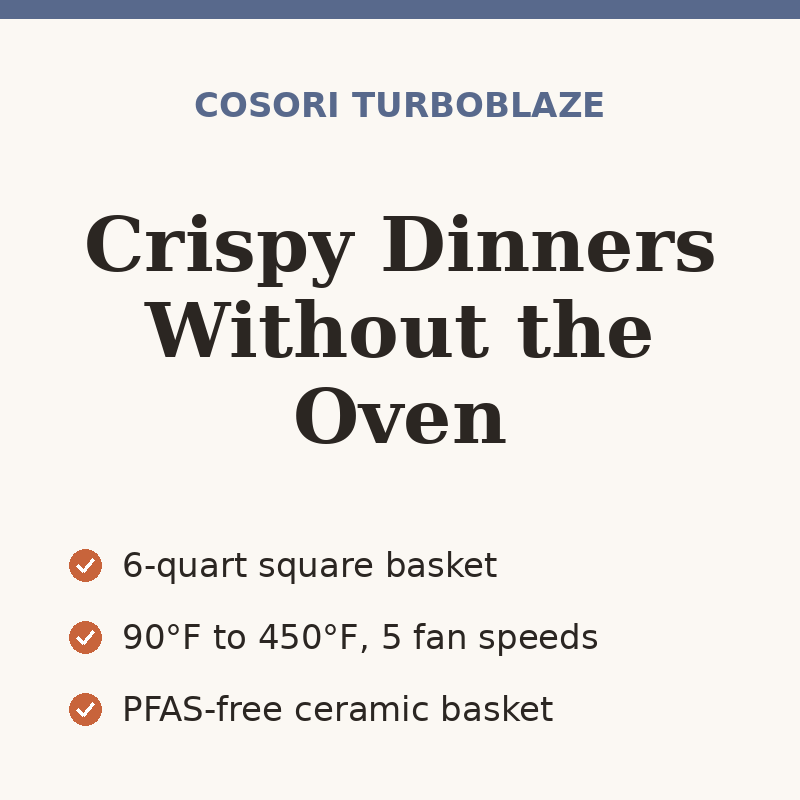 Cosori TurboBlaze 9-in-1 Air Fryer, 6-Quart