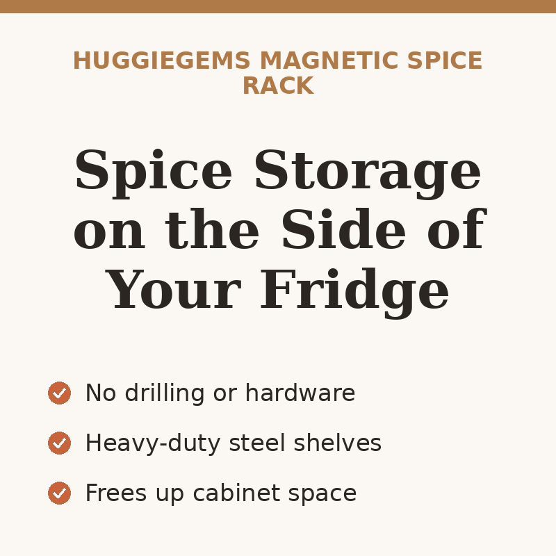 HuggieGems Magnetic Spice Rack, 4-Pack