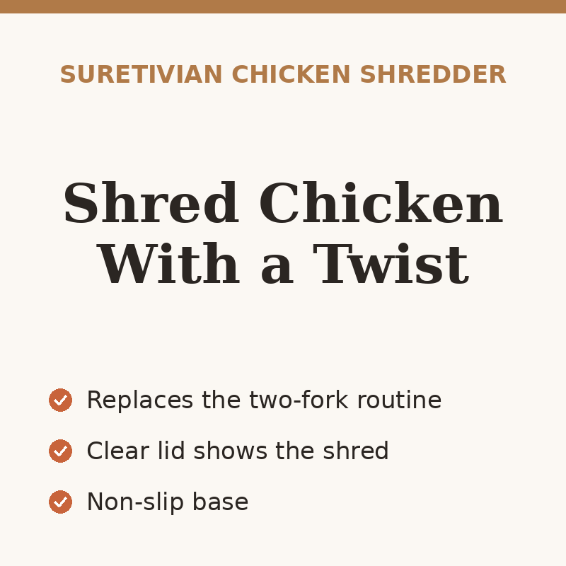 SURETIVIAN Twist Chicken Shredder with Clear Lid