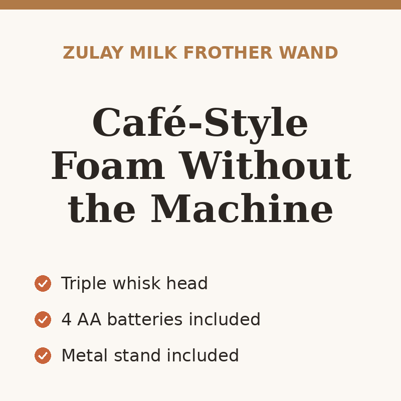 Zulay Kitchen Milk Frother Wand with Stand